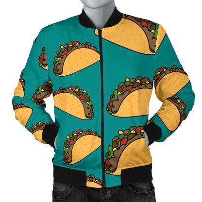 Taco Pattern Print Design TC07 Men Bomber Jacket
