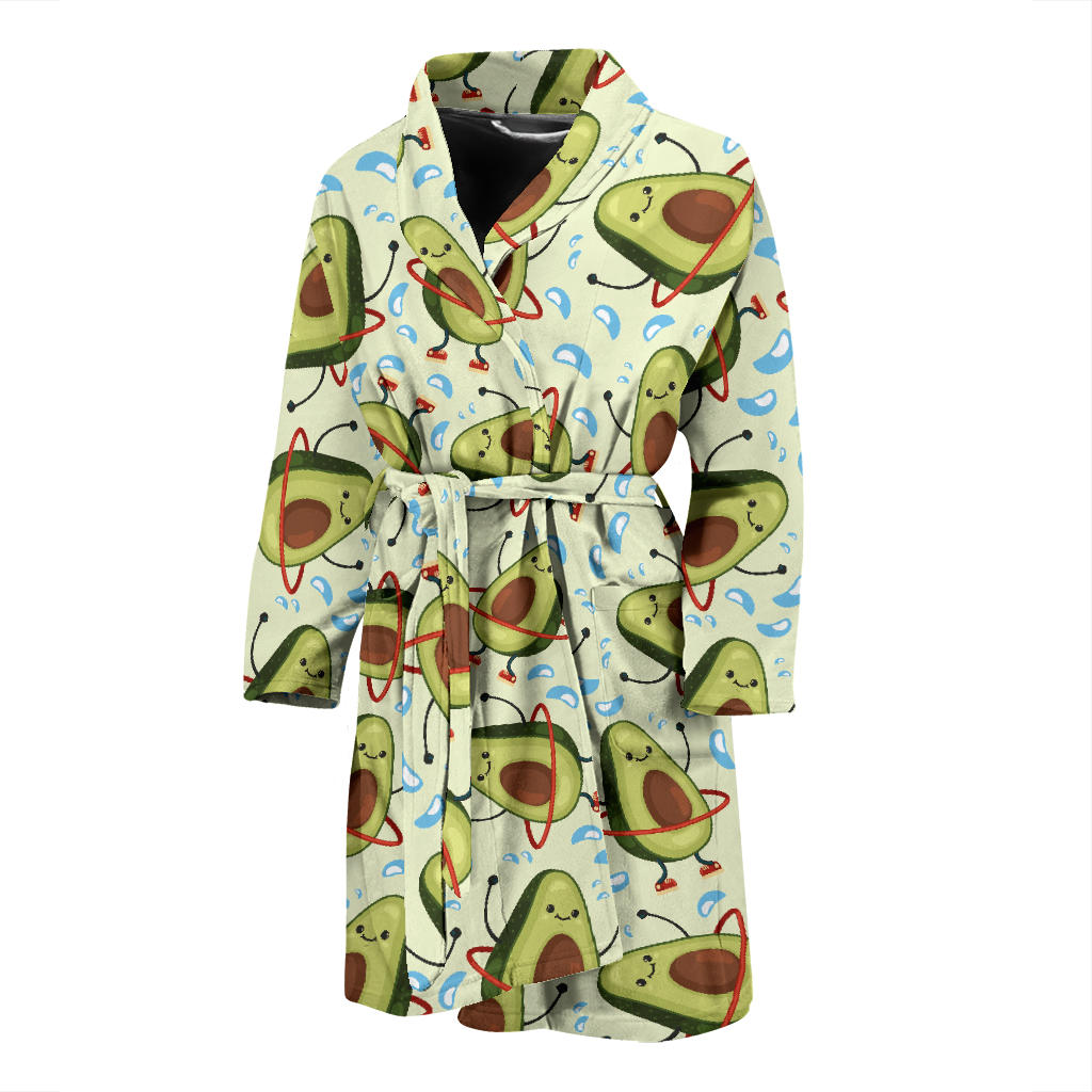 Avocado Pattern Print Design AC02 Men Bathrobe