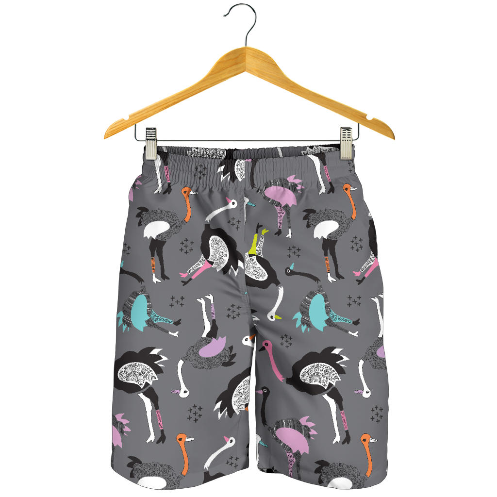 Ostrich Pattern Print Design 01 Mens Shorts