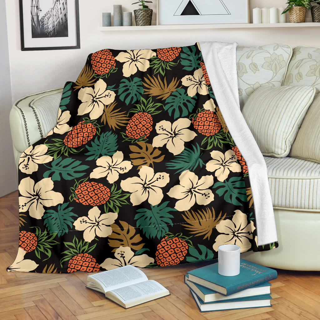 Hawaiian Themed Pattern Print Design H08 Fleece Blanket