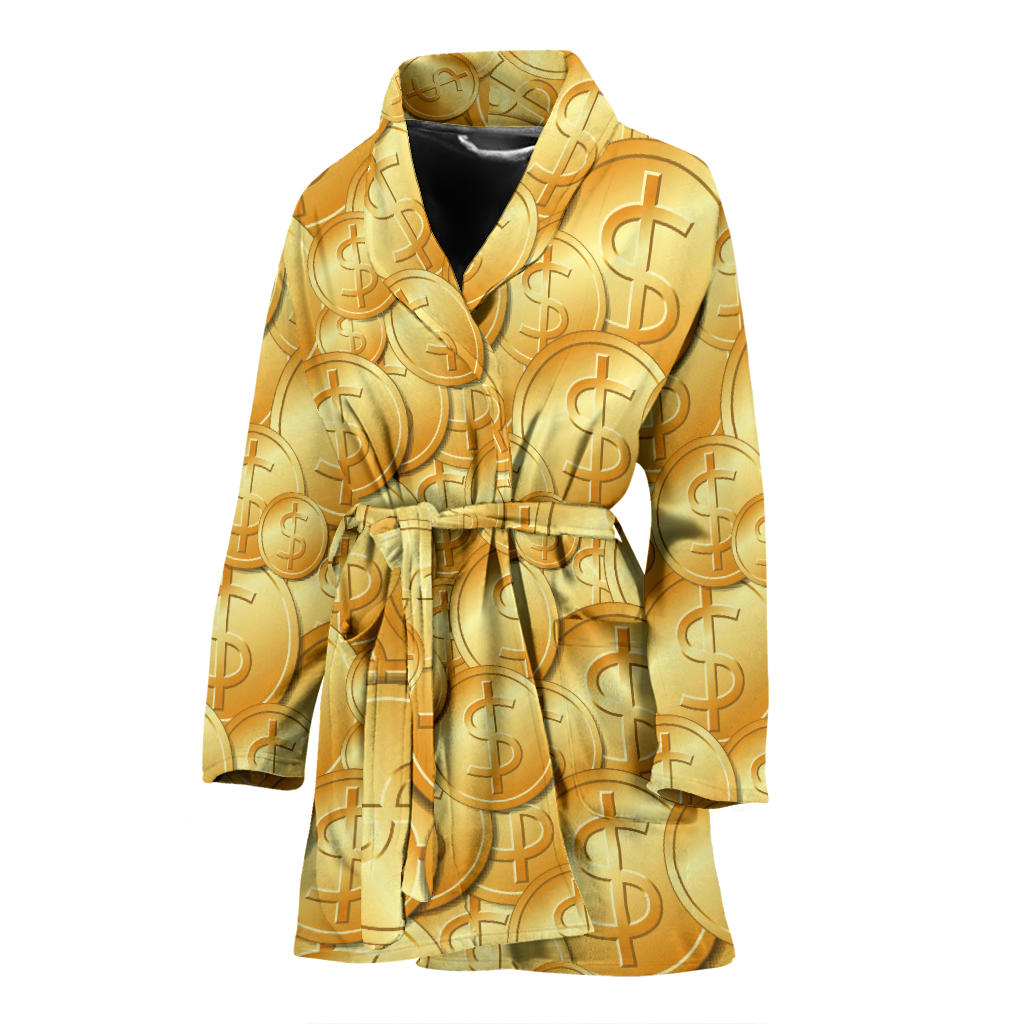 Dollar Pattern Print Design DO03 Women Bathrobe