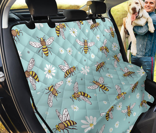 Bee Pattern Print Design BEE010 Rear Dog  Seat Cover
