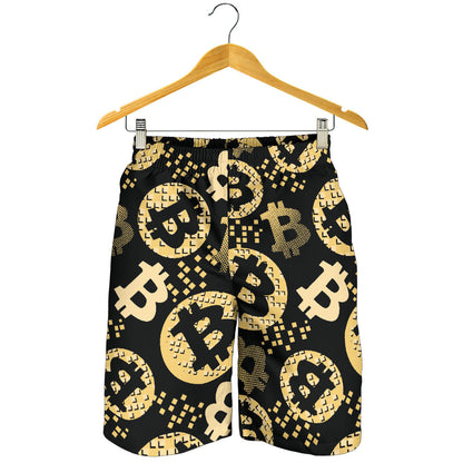 Bitcoin Pattern Print Design DO06 Mens Shorts