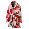 Strawberry Pattern Print Design SB03 Women Bathrobe