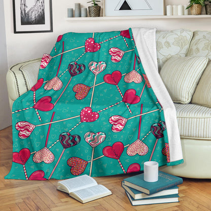 Lollipop Pattern Print Design LL01 Fleece Blanket