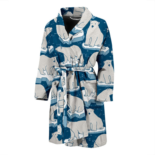 Polar Bear Pattern Print Design PB03 Men Bathrobe
