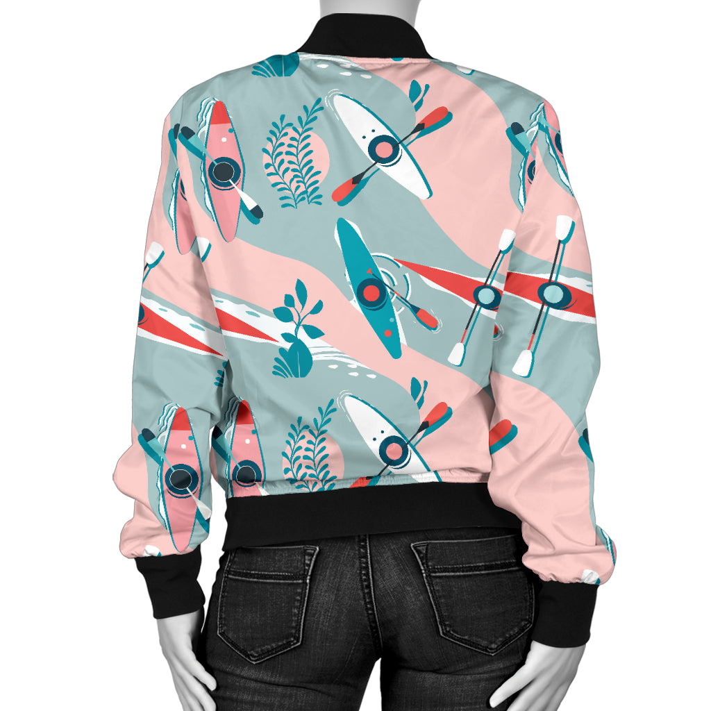 Kayak Pattern Print Design 05 Women's Bomber Jacket