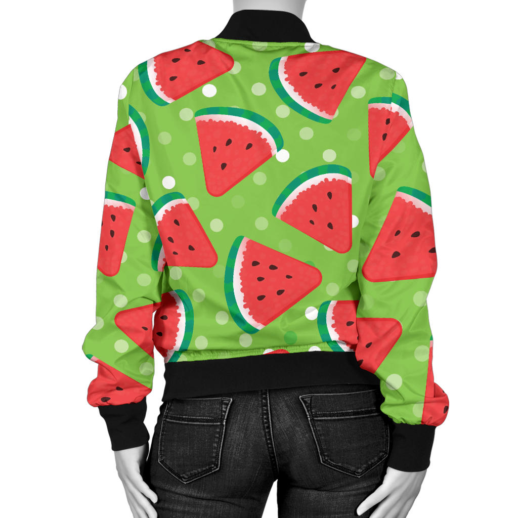 Watermelon Pattern Print Design WM05 Women Bomber Jacket