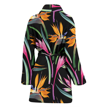 Tropical Flower Pattern Print Design TF017 Women Bathrobe