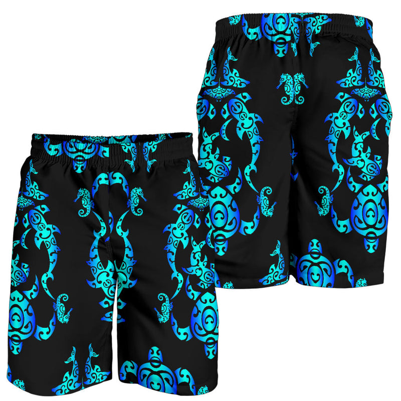 Sea turtle Polynesian Tribal Hawaiian Mens Shorts