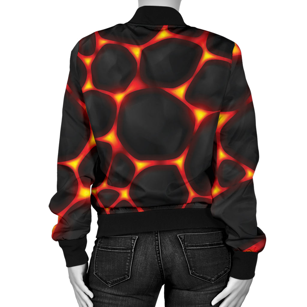 Lava Pattern Print Design 01 Women's Bomber Jacket