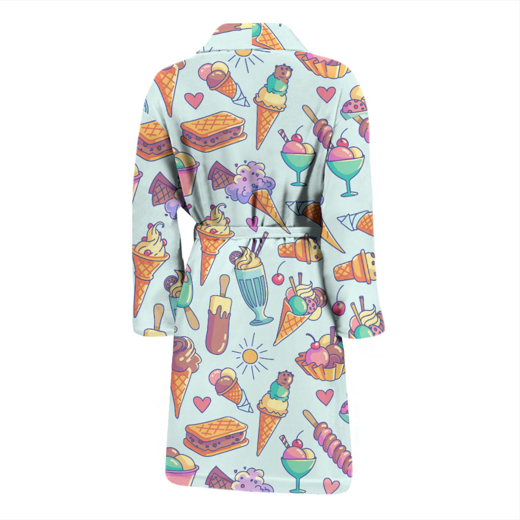 Ice Cream Pattern Print Design IC02 Men Bathrobe