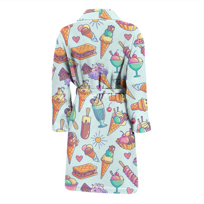 Ice Cream Pattern Print Design IC02 Men Bathrobe