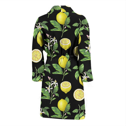Lemon Pattern Print Design LM02 Men Bathrobe