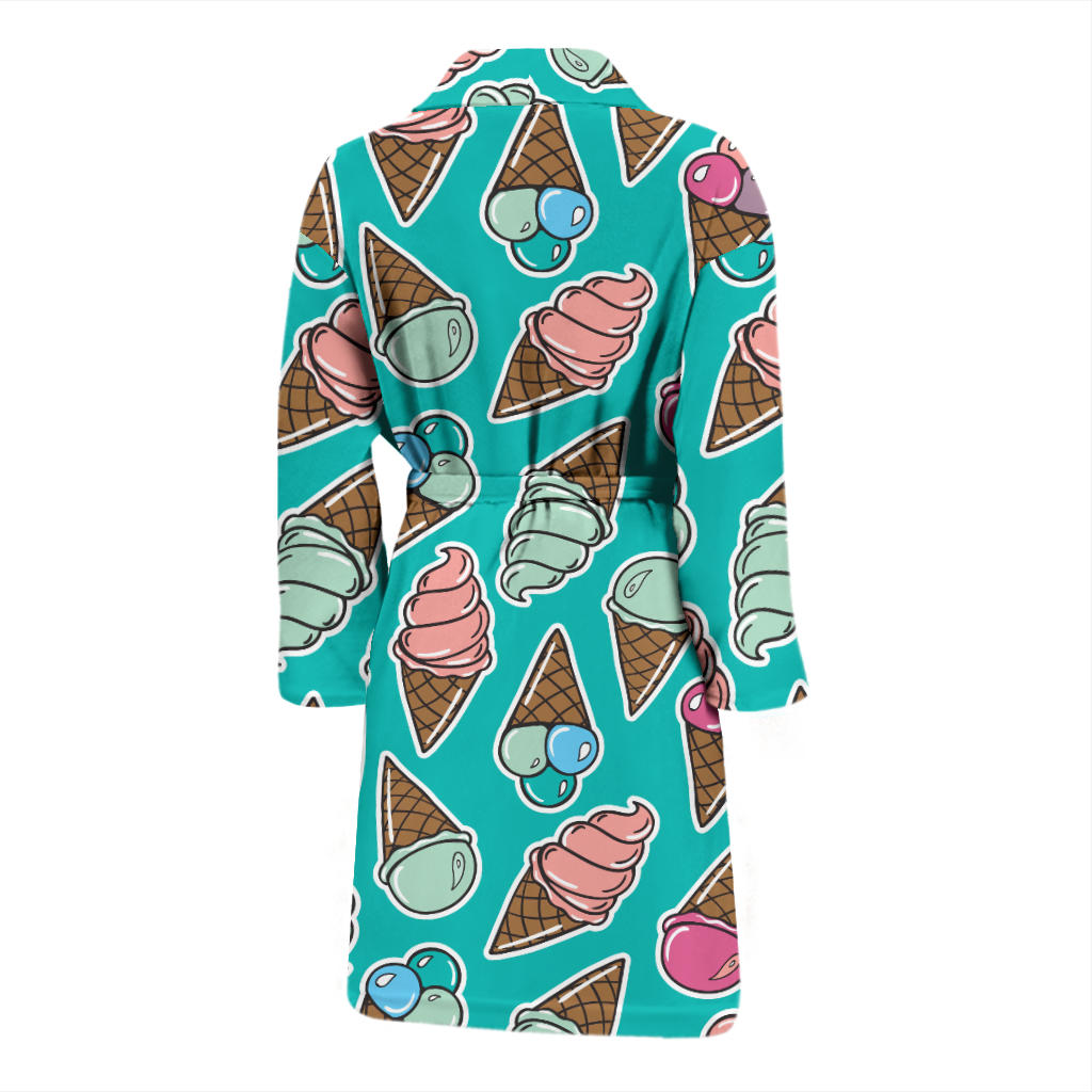 Ice Cream Pattern Print Design IC01 Men Bathrobe