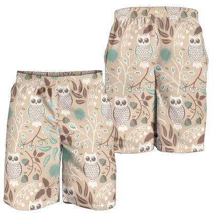 Owl Pattern Print Design A02 Mens Shorts