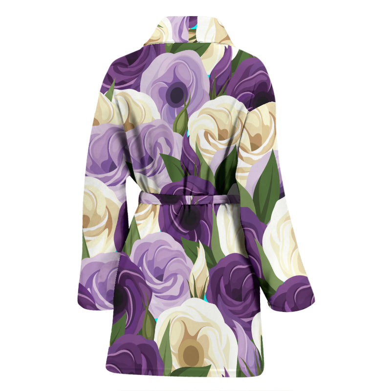 Lisianthus Pattern Print Design LT01 Women Bathrobe