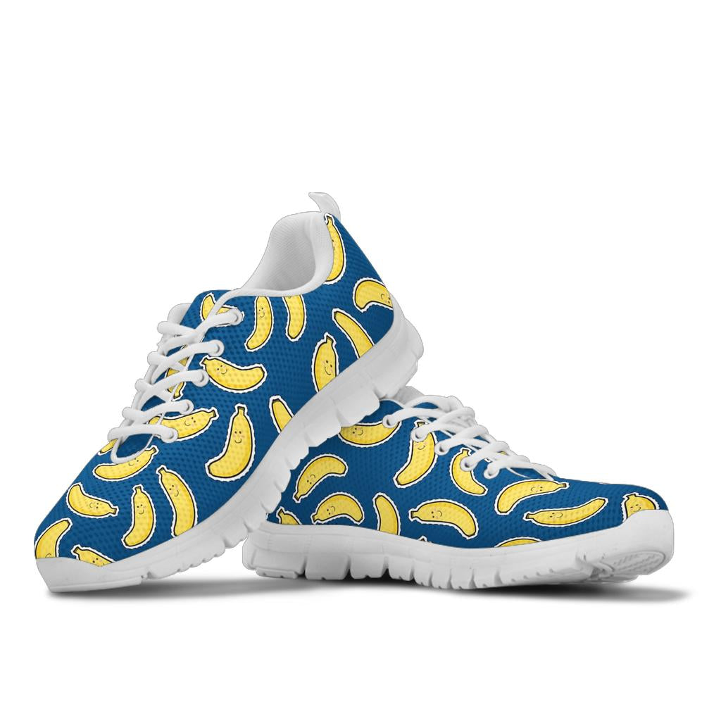 Banana Pattern Print Design BA03 Sneakers White Bottom Shoes