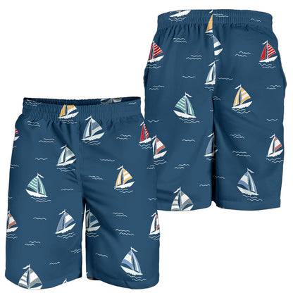 Sailing Ships Pattern Print Design A02 Mens Shorts