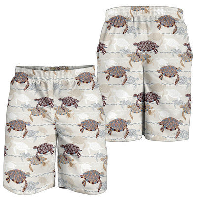 Sea Turtle Pattern Print Design T07 Mens Shorts