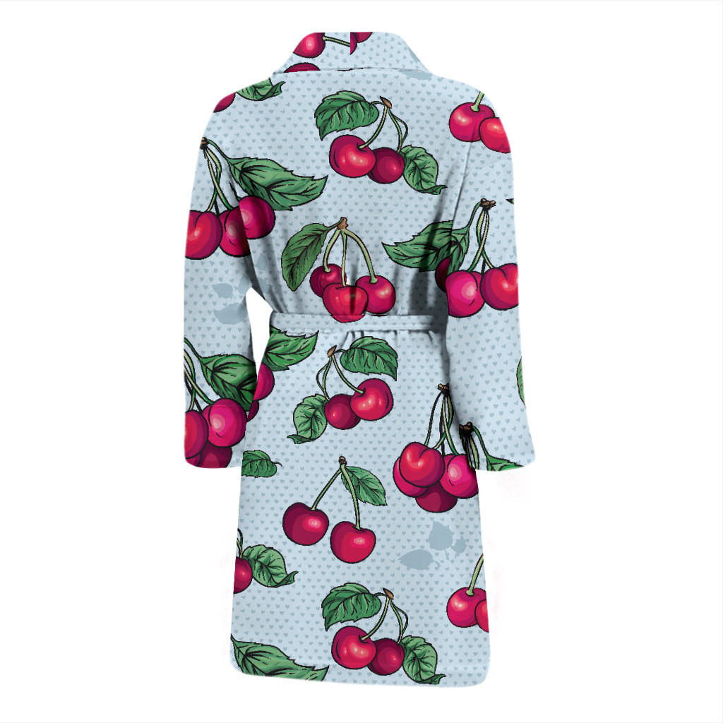 Cherry Pattern Print Design CH01 Men Bathrobe