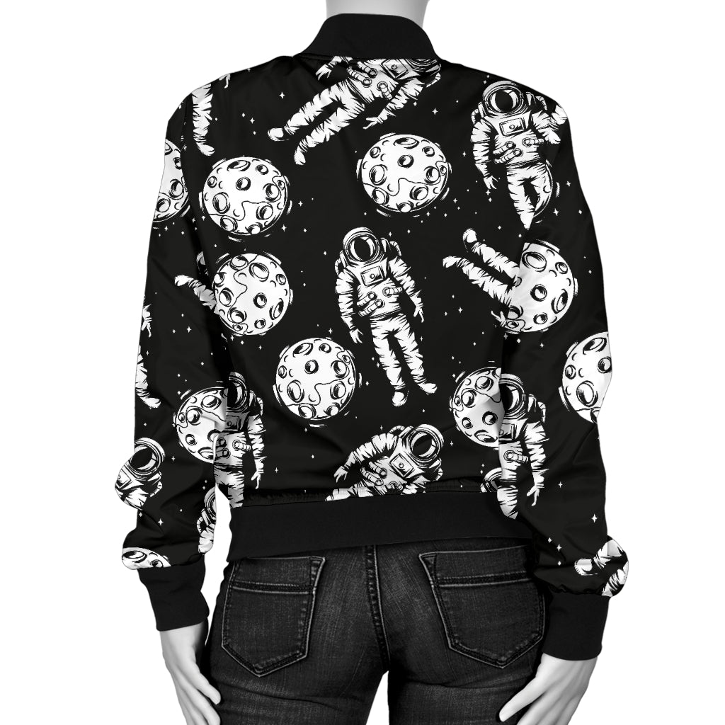 Astronaut Pattern Print Design 03 Women's Bomber Jacket