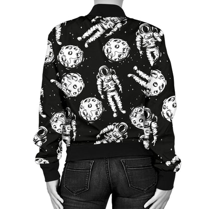 Astronaut Pattern Print Design 03 Women's Bomber Jacket