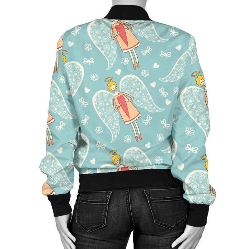 Angel Pattern Print Design 01 Women's Bomber Jacket