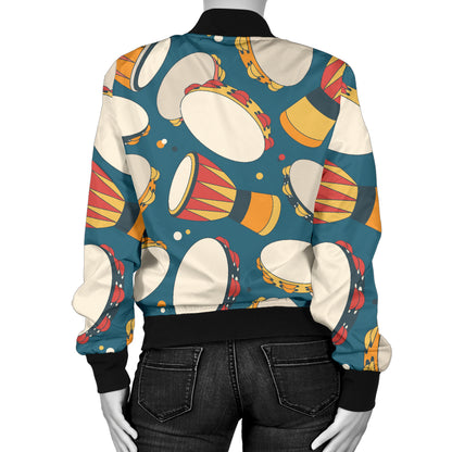 Tambourine Pattern Print Design 01 Women's Bomber Jacket