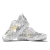 Gold Glitter Tropical Palm Leaves Sneakers White Bottom Shoes