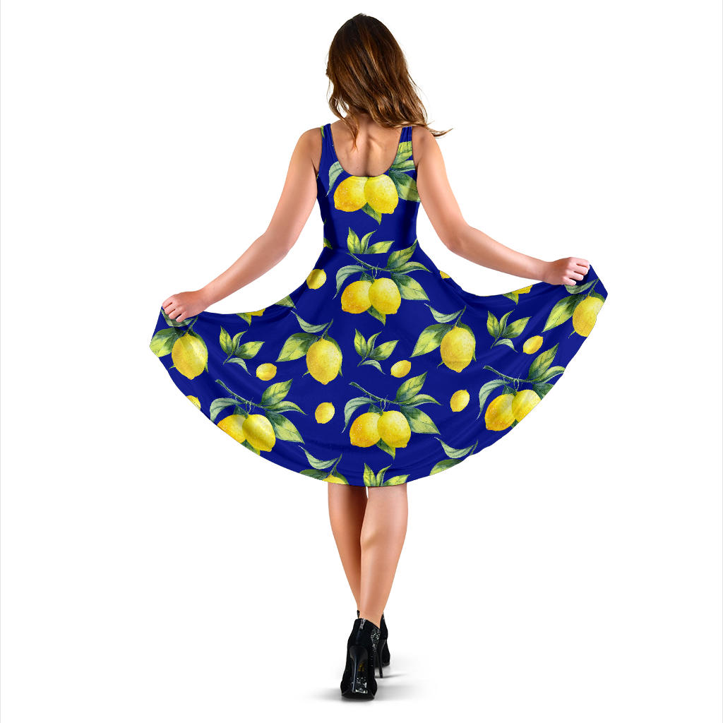 Lemon Pattern Print Design LM06 Midi Dress