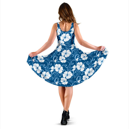 Hibiscus Pattern Print Design HB03 Midi Dress