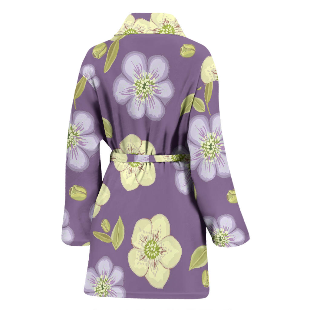 Anemone Pattern Print Design AM013 Women Bathrobe