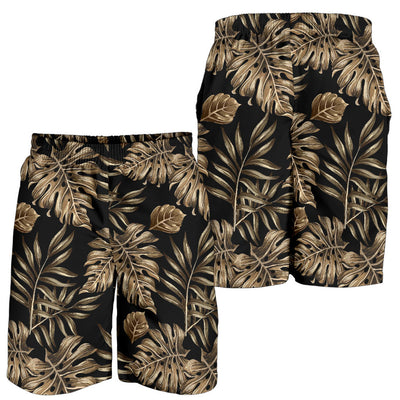 Brown Tropical Palm Leaves Mens Shorts