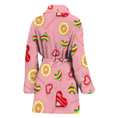 Lollipop Pattern Print Design LL05 Women Bathrobe