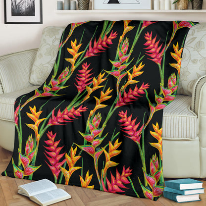 Heliconia Pattern Print Design HL01 Fleece Blanket