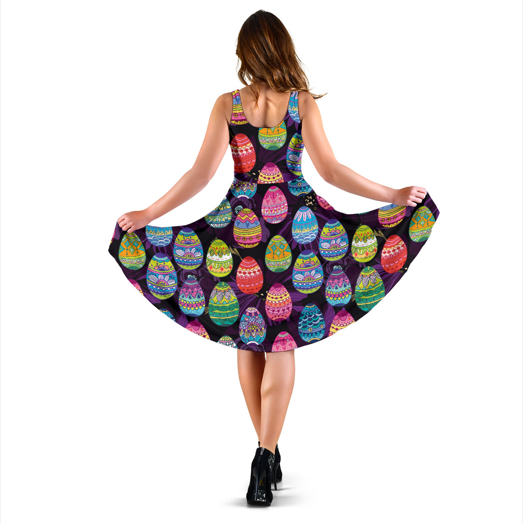 Easter Eggs Pattern Print Design RB08 Midi Dress