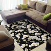 Orchid White Pattern Print Design OR011 Area Rugs