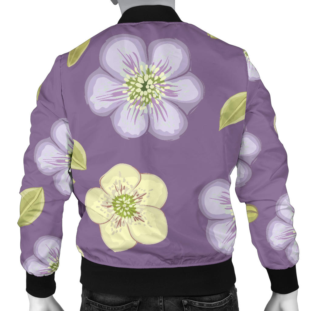 Anemone Pattern Print Design AM013 Men Bomber Jacket