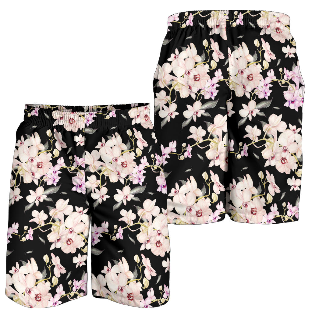 Orchid White Pattern Print Design OR03 Mens Shorts