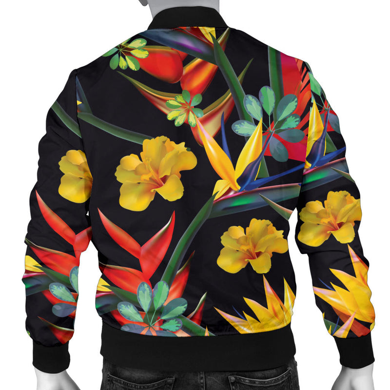 Bird Of Paradise Pattern Print Design BOP016 Men Bomber Jacket