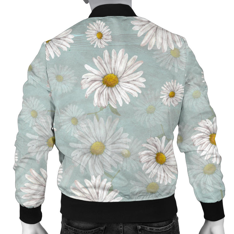 Daisy Pattern Print Design DS012 Men Bomber Jacket