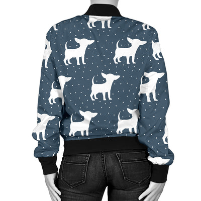 Chihuahua Pattern Print Design 03 Women's Bomber Jacket