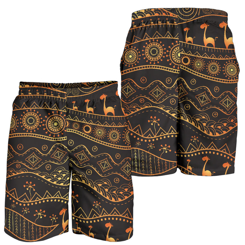 Gold African Design Mens Shorts