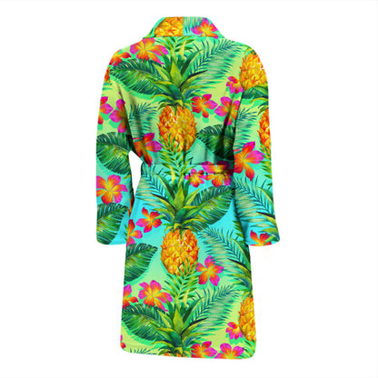 Pineapple Pattern Print Design PP010 Men Bathrobe
