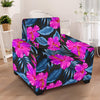 Neon Pink Hibiscus Pattern Print Design HB015 Armchair Slipcover