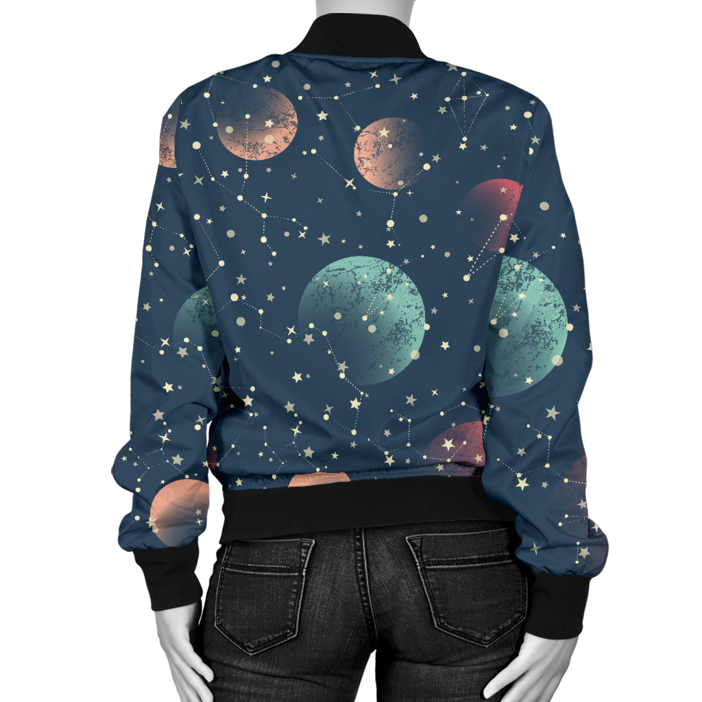 Cosmic Pattern Print Design 04 Women's Bomber Jacket