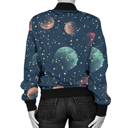 Cosmic Pattern Print Design 04 Women's Bomber Jacket