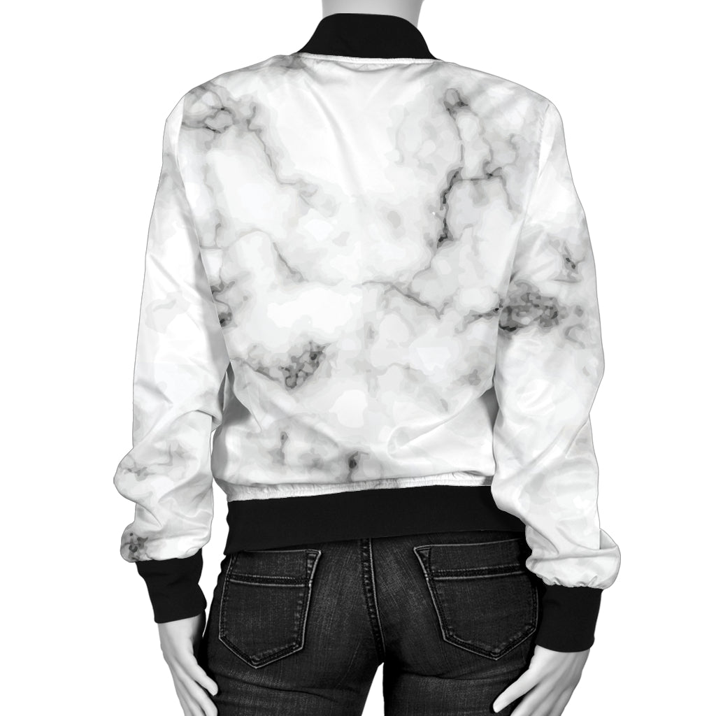 Marble Pattern Print Design 01 Women's Bomber Jacket
