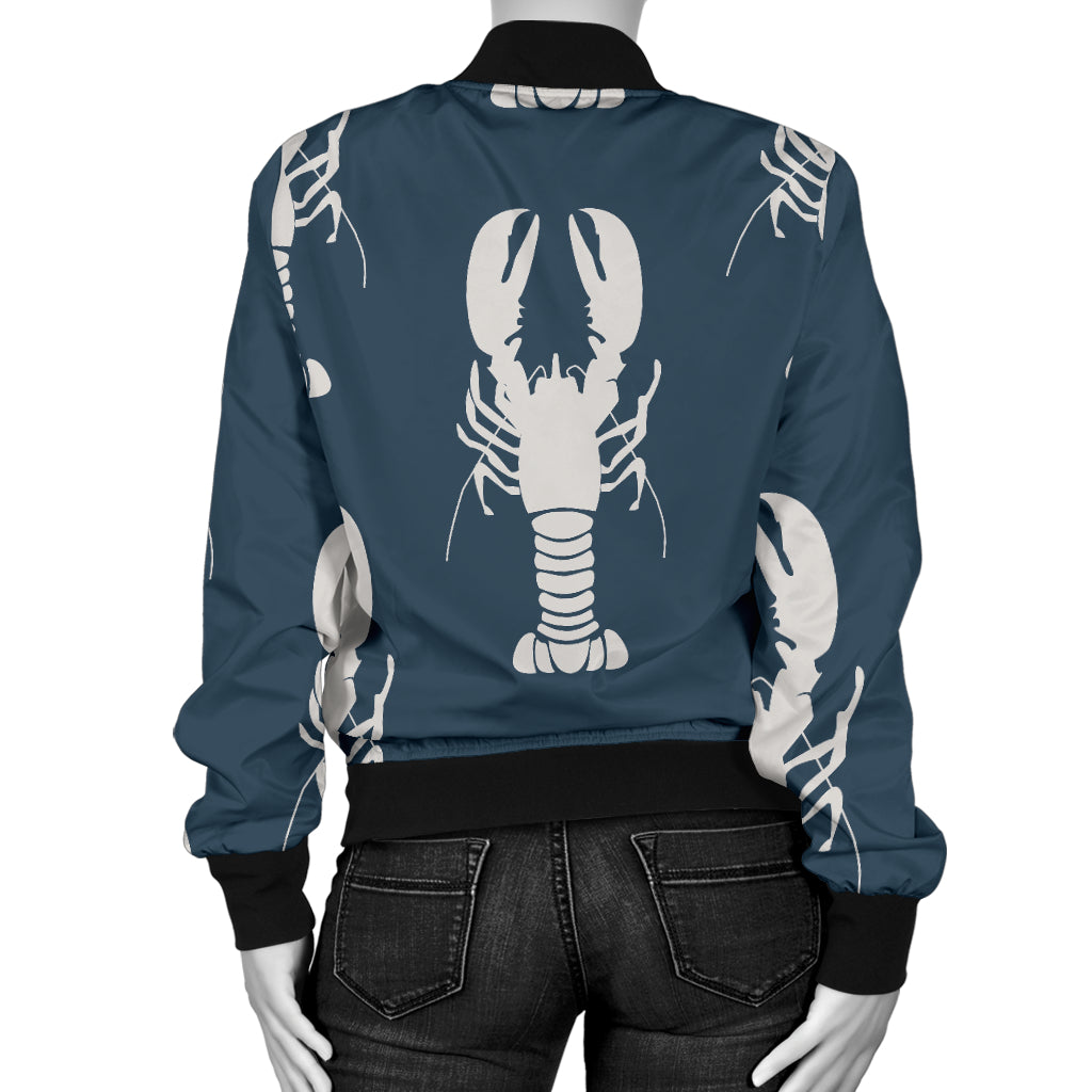 Lobster Pattern Print Design 02 Women's Bomber Jacket